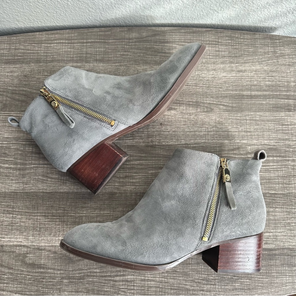 Tommy Hilfiger Gray Leather Suede Anklee Booties Women’s Size 10 - Picture 2 of 11